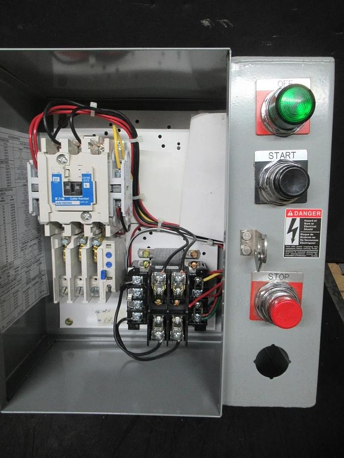 EATON COMBINATION STARTER ECN0718CAB TYPE: 12 W/ AN16DN0 27 AMP 600 VAC