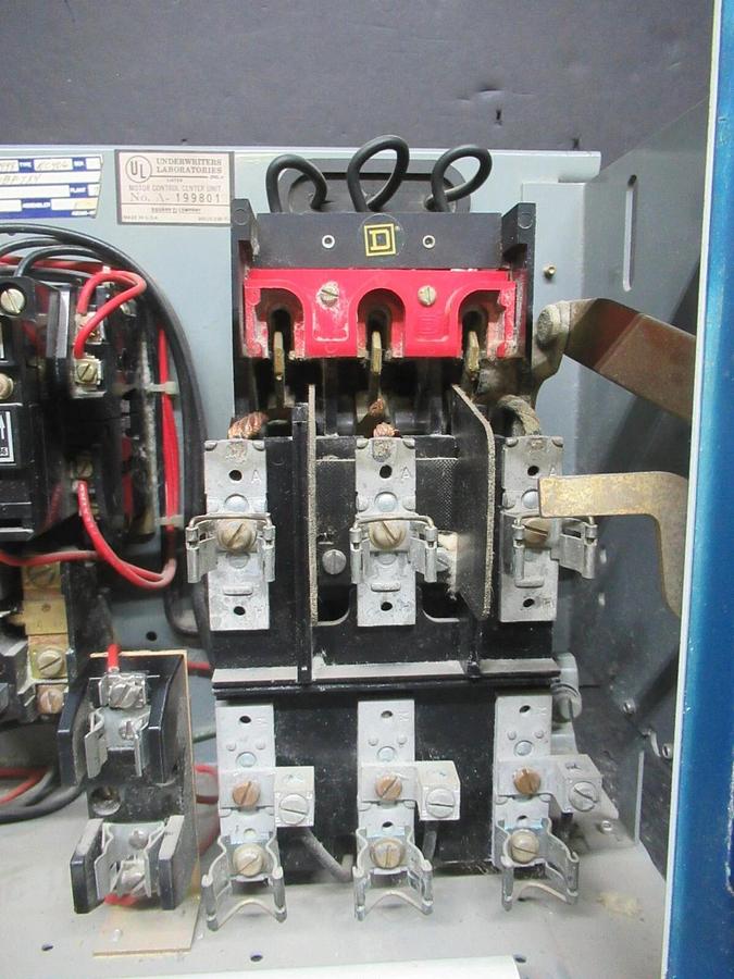 Used SQUARE D MCC MOTOR CONTROL STARTER 12" MODEL 4 W/ NEMA SIZE 1 8536SCO3 10 HP