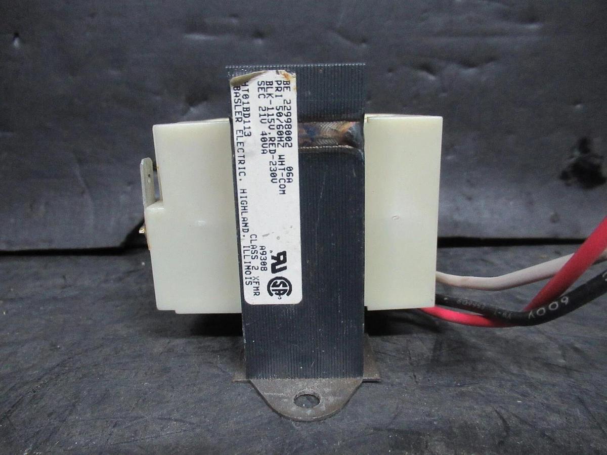 Used BASLER ELECTRIC TRANSFORMER 22998002 PRI: 115/230 V SEC: 21 V 40 VA