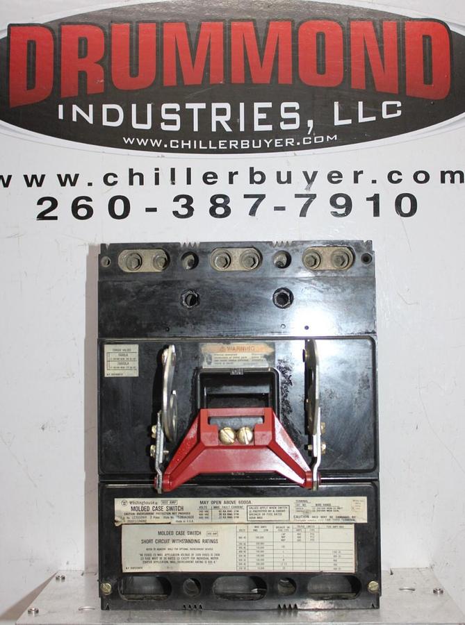 Used WESTINGHOUSE MOLDED CASE SWITCH LC3600WK 600 AMP 3-POLE 600 VAC **WARRANTY**