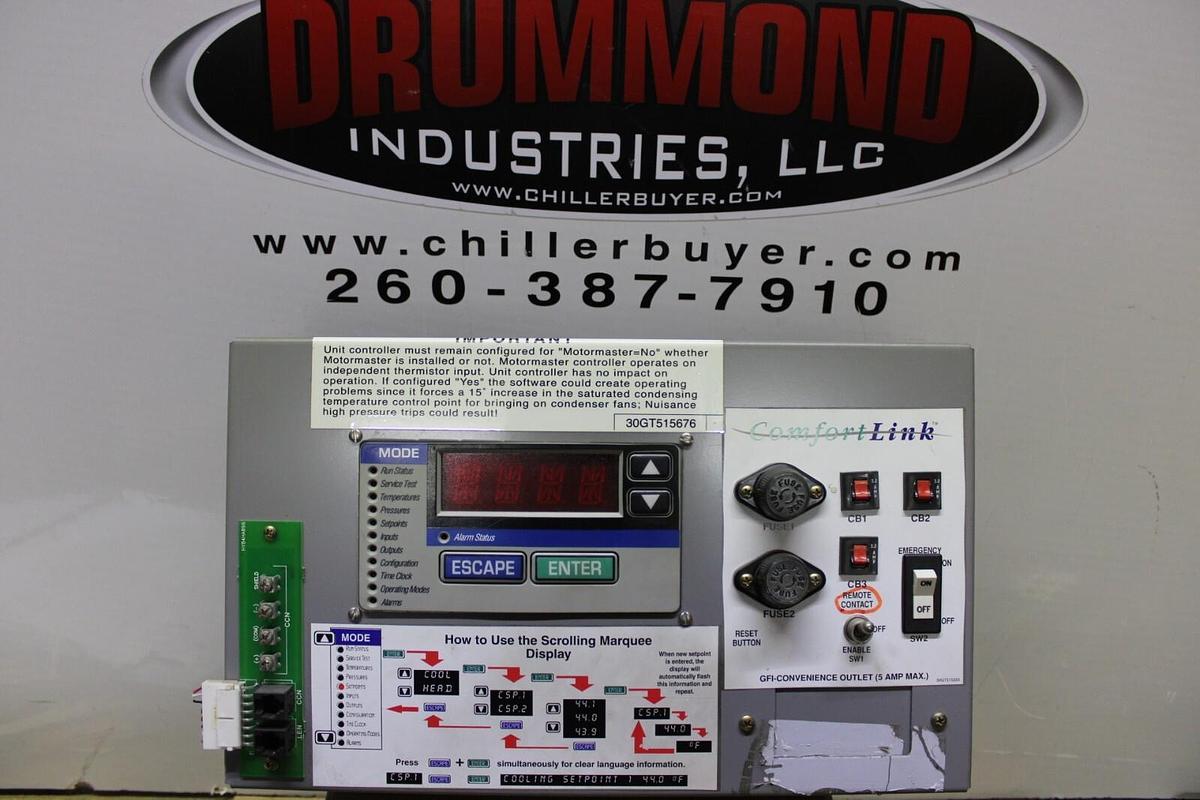 Used CARRIER COMFORTLINK CHILLER DISPLAY AND ALARM 30GT515676 HK50AA031 *WARRANTY*