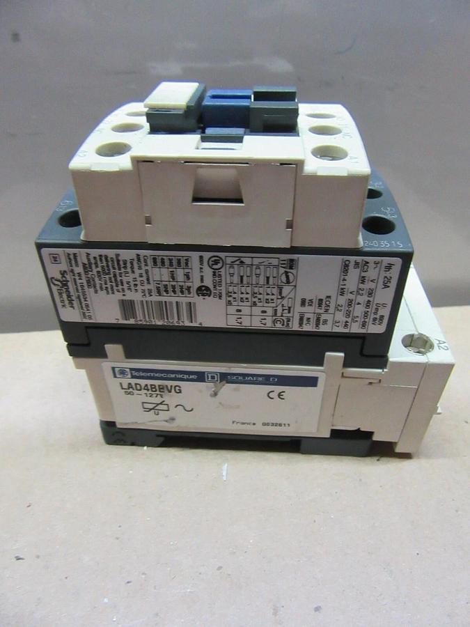 Used LOT OF 2 TELEMECANIQUE CONTACTOR LC1-D09 600 VOLT 25 AMP 7.5 HP