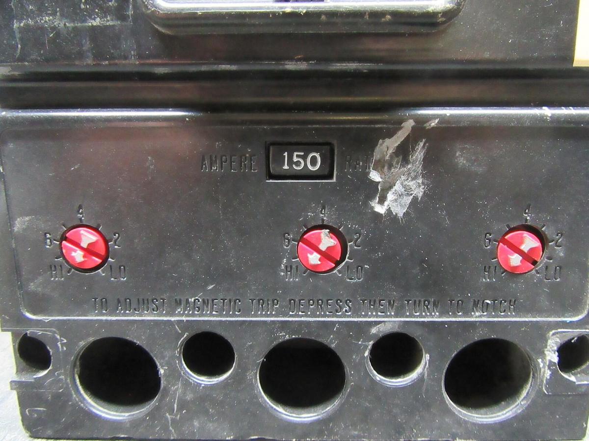 Used WESTINGHOUSE 3-POLE CIRCUIT BREAKER KA3225F 225 AMP FRAME 150 AMP TRIP 600 VAC