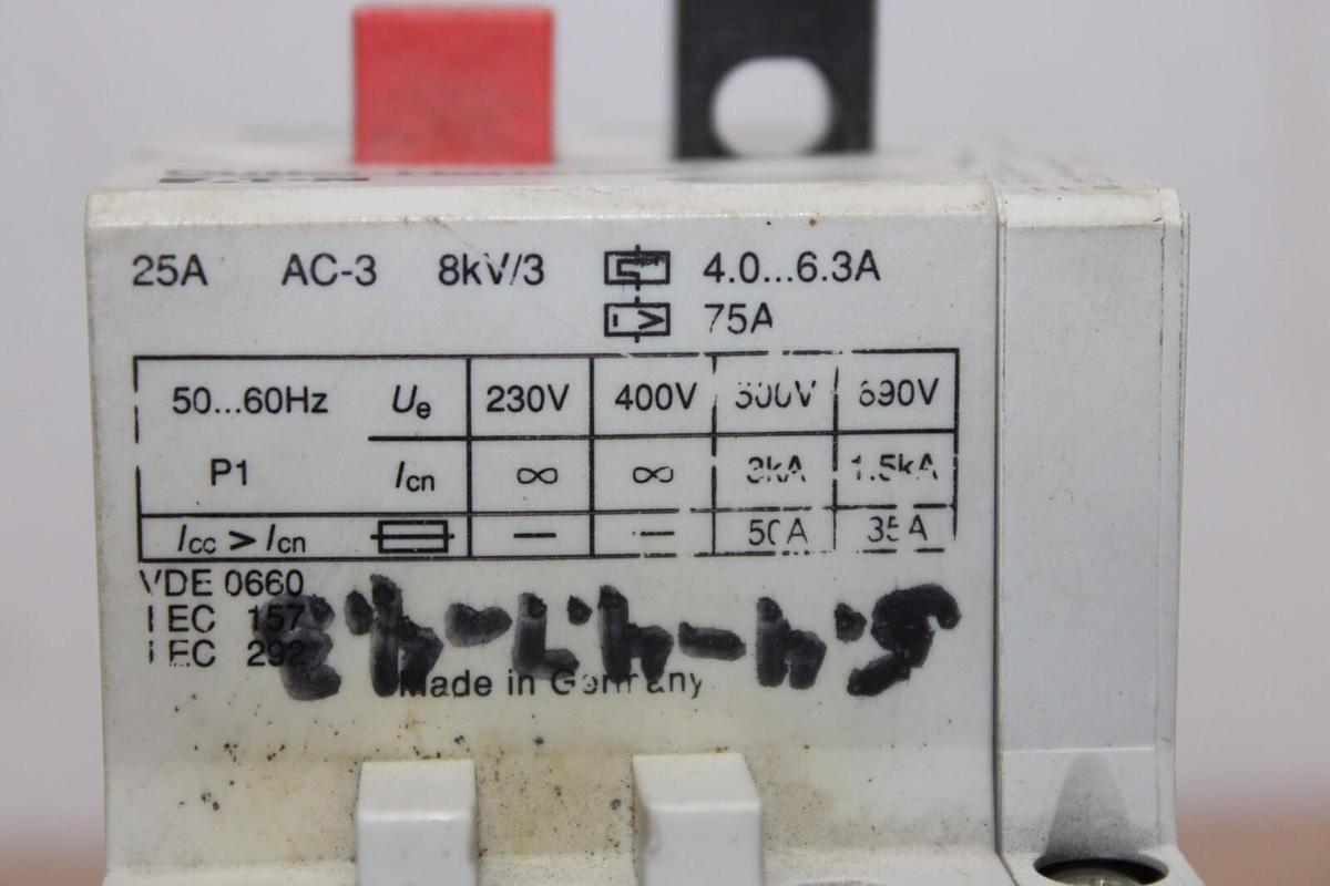 Used CUTLER HAMMER EATON MANUAL MOTOR STARTER A302JN 4-6.3 AMP 600 VAC 5 HP 3-PHASE