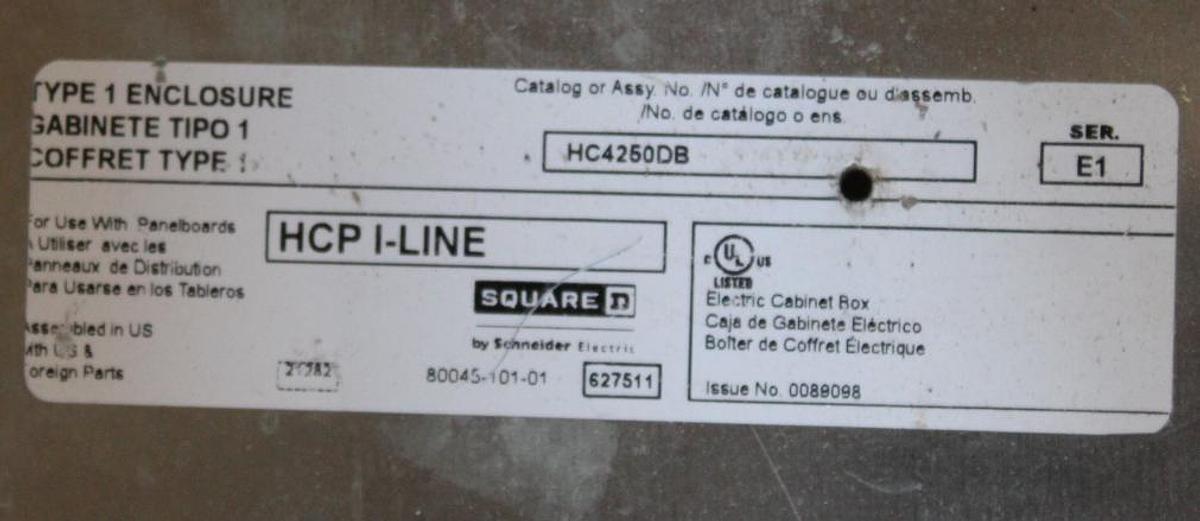 Used SQUARE D NF PANELBOARD 480Y/277 VAC 250 AMP 4W 3-PHASE 42-SLOT