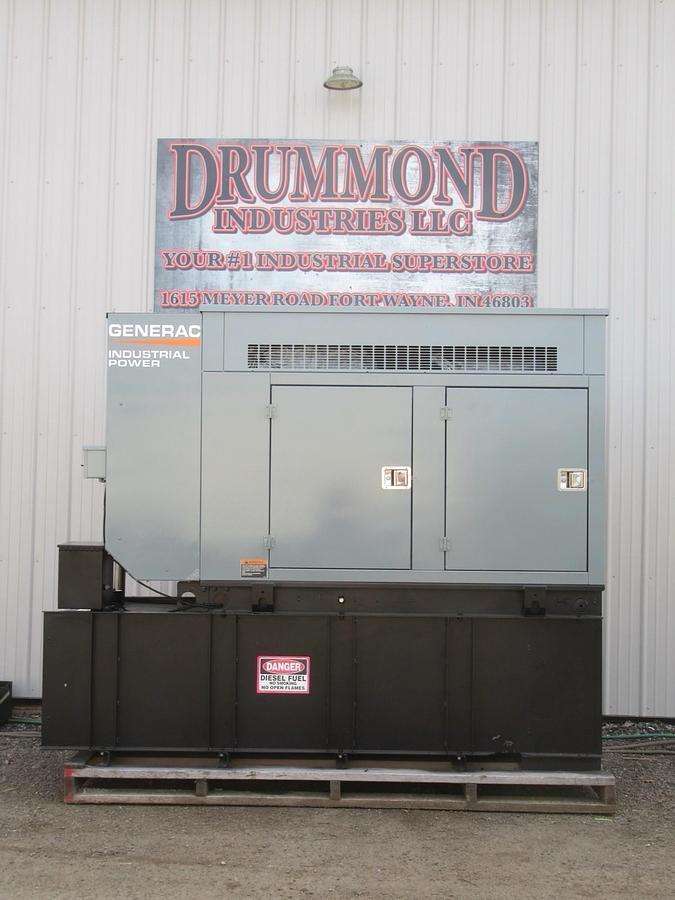 Used 48 KW DIESEL GENERATOR GENERAC 120/240 VOLT 393 HRS SOUND ENCLOSED VIDEO 50 KW