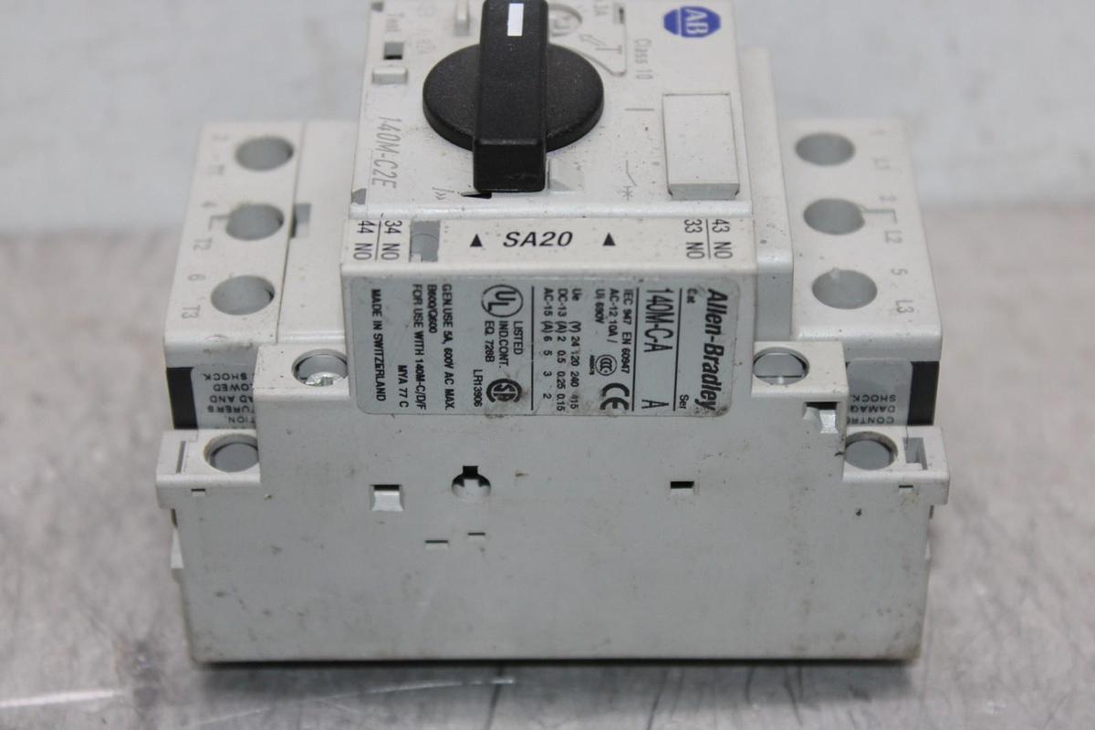 Used ALLEN BRADLEY MANUAL MOTOR STARTER 140M-C2E-B63 600 VAC 3-POLE 4 TO 6.3 AMP