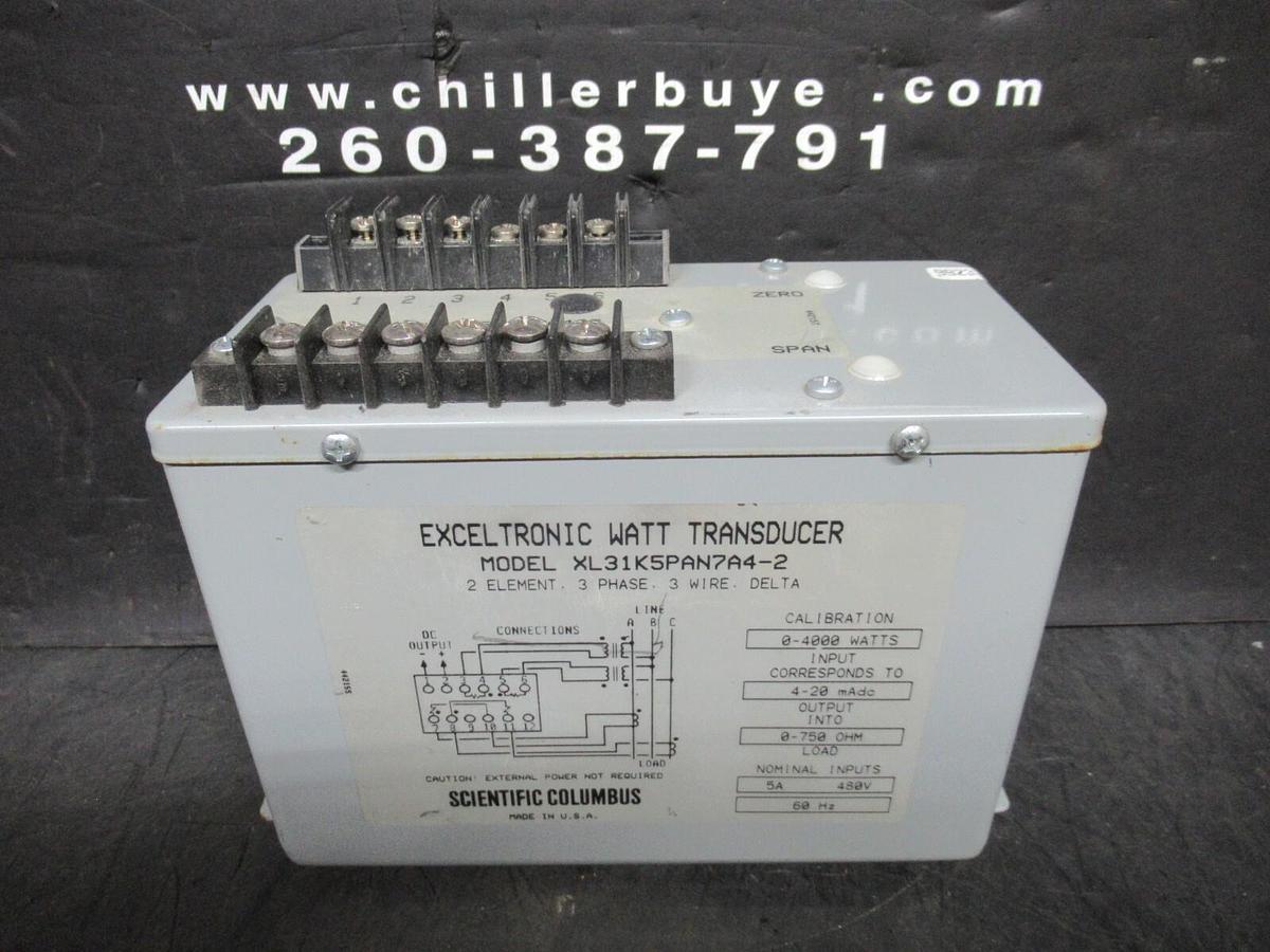 Used SCIENTIFIC COLOMBUS / AMETEK EXELTRONIC WATT TRANSDUCER XL31K5PAN74-2 3-WIRE
