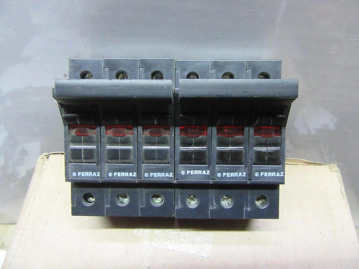 Used LOT OF 2 FERRAZ FUSE HOLDER ST-1 M-81-224 600V 32A 3-POLE **WARRANTY**