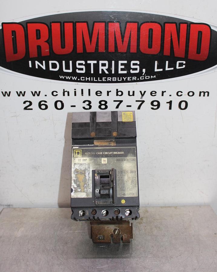 Used SQUARE D I-LINE POWERPACT CIRCUIT BREAKER HDA36060 60 AMP 600 VAC 3-POLE
