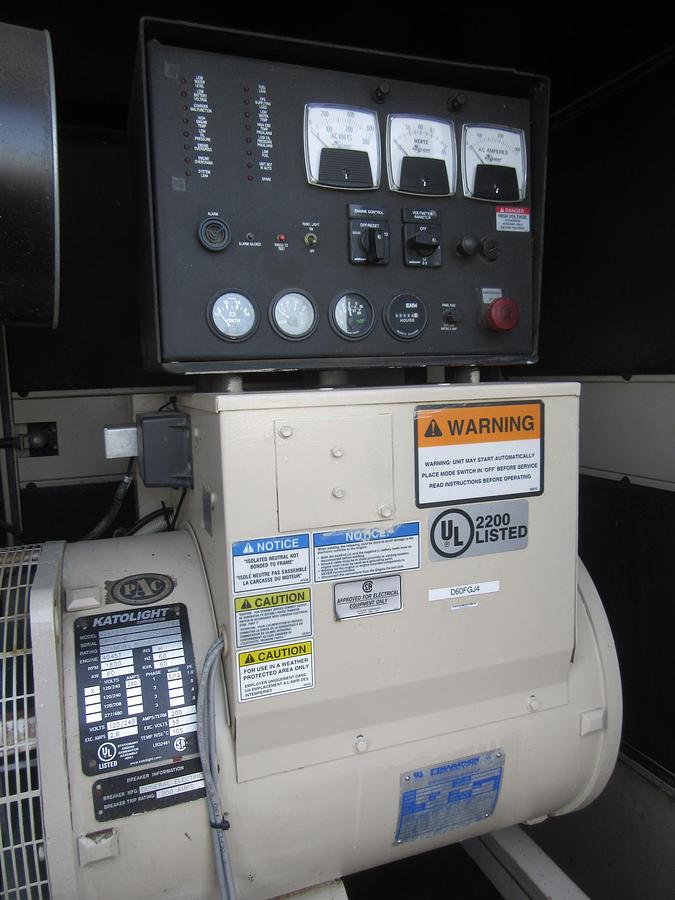 Used 60 KW DIESEL GENERATOR KATOLIGHT 120/240V RE-CONNECTABLE SOUND ENCLOSED 884HRS