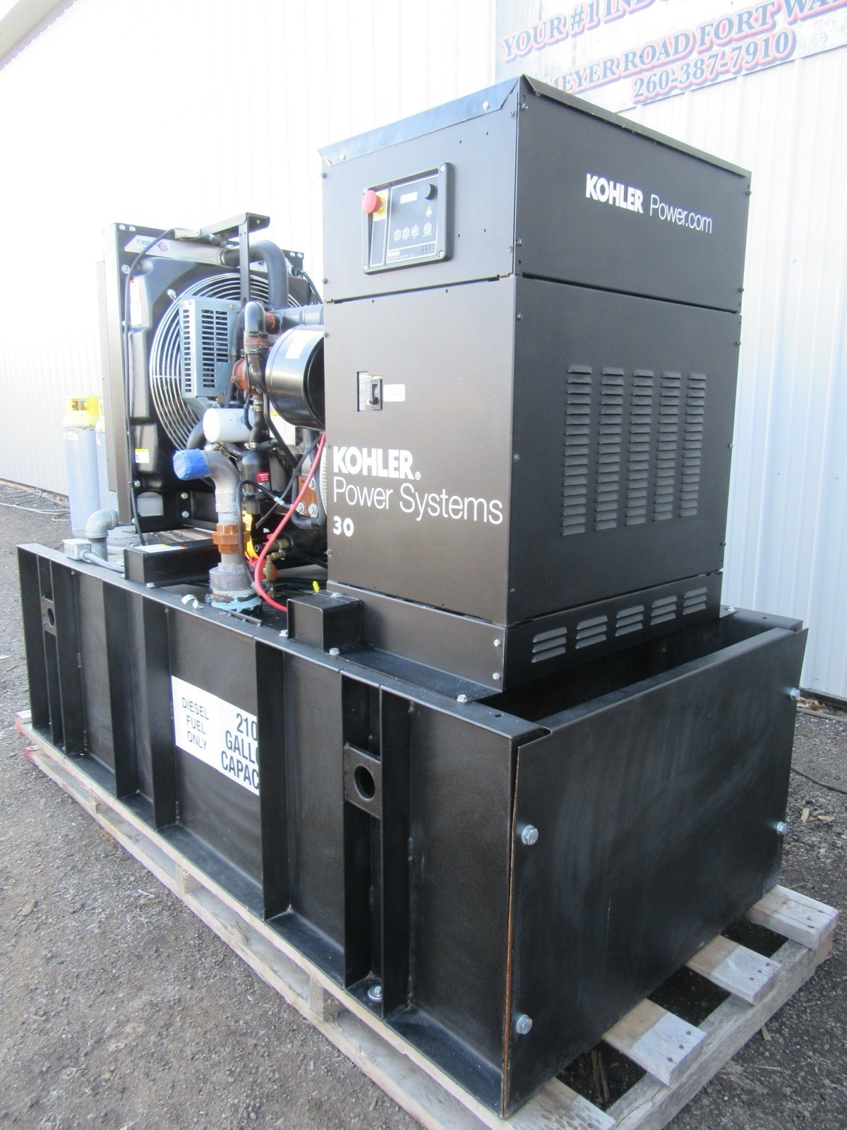 Used 30KW DIESEL GENERATOR KOHLER 120/240 VOLT 4024 JOHN DEERE 259 HRS SINGLE PHASE
