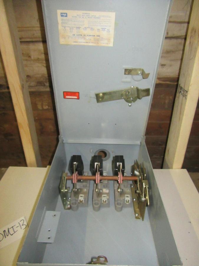 Used FPE FEDARAL PACIFIC RH5636R NON-FUSIBLE DISCONNECT NEMA 3R 60 AMPS 600 VAC