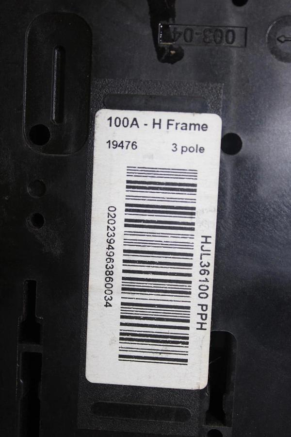 Used SQUARE D POWERPACT CIRCUIT BREAKER HJL36100 3-POLE 100 AMP 600 VAC *WARRANTY*