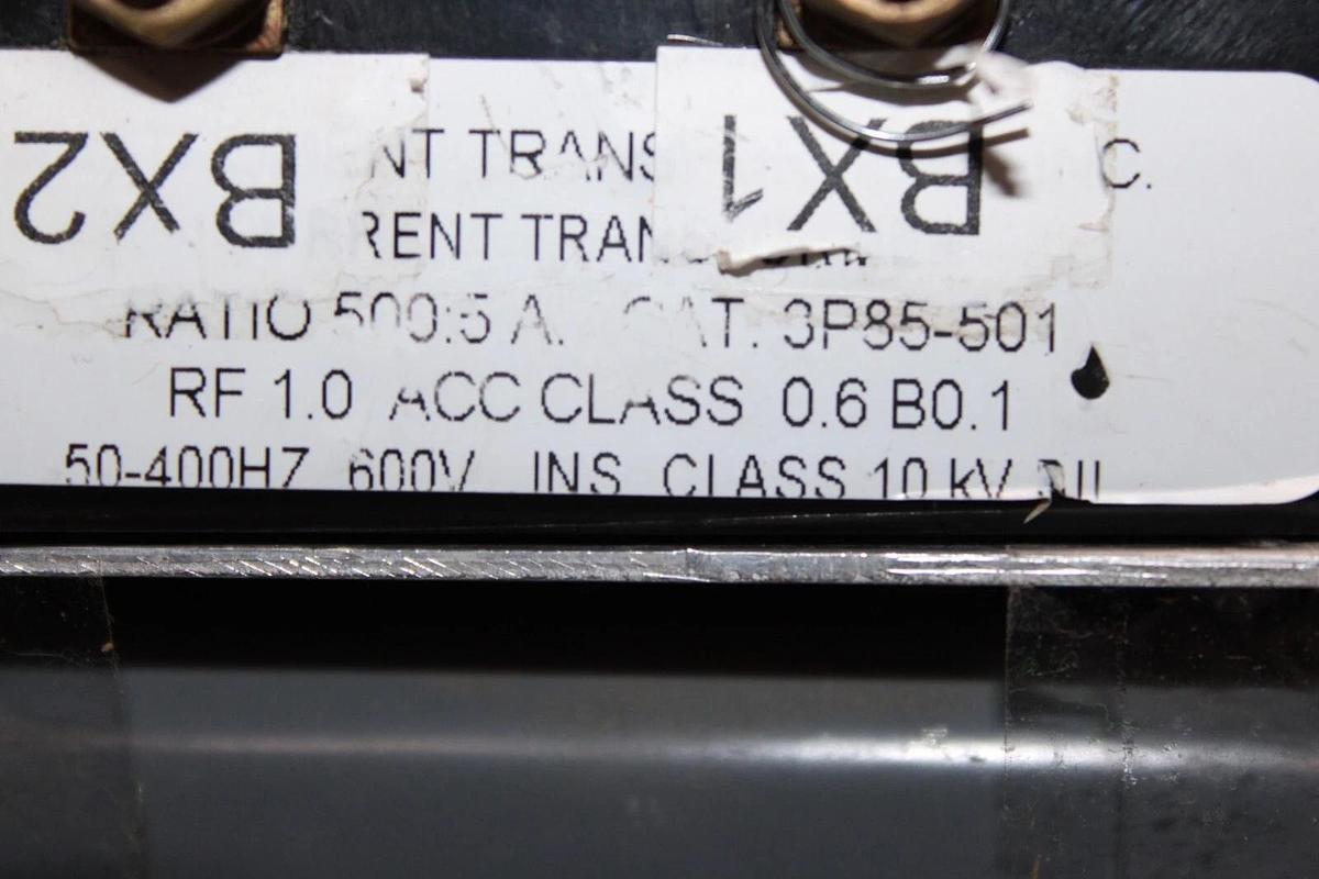 Used INSTRUMENT TRANSFORMERS CURRENT TRANFORMER 3P85-501 500:5 600V 50-400HZ