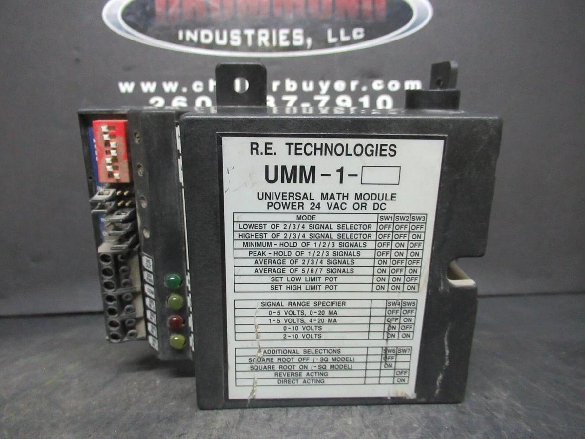 Used RE TECHNOLOGIES UNIVERVAL MATH MODULE UMM-1 10 VOLT 20 MA **WARRANTY**