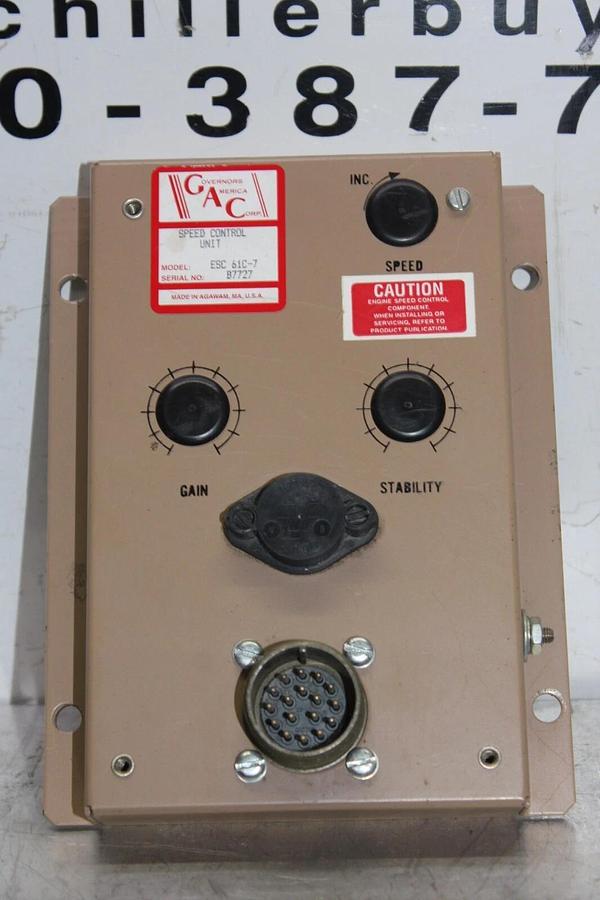 Used GAC GOVERNORS AMERCIA CORP GENERATOR SPEED CONTROL UNIT ESC-61C-7