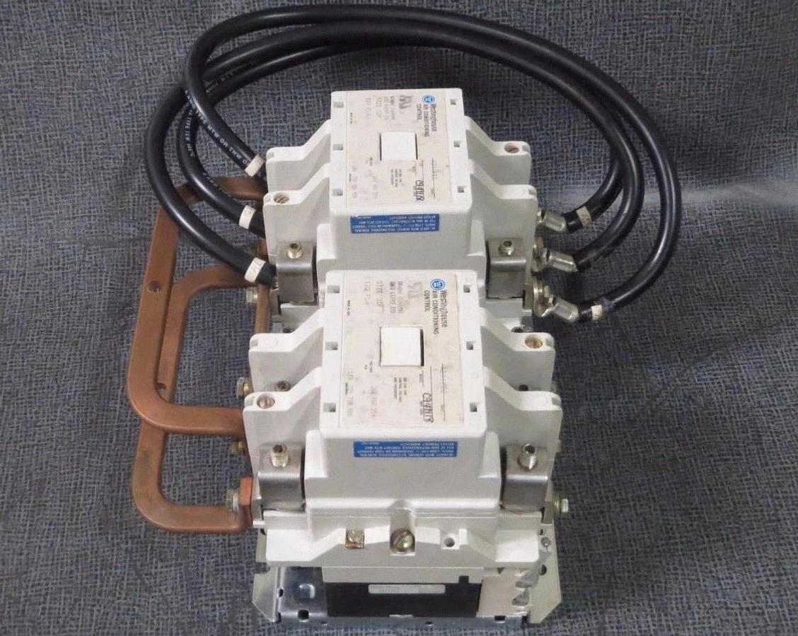 Used WESTINGHOUSE REVERSING CONTACTOR SET A201KEC (2) SIZE 3 DP 120 AMP 120V COILS