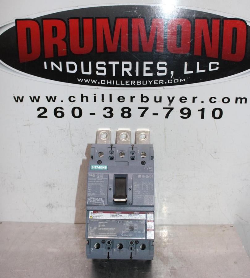 Used SIEMENS HACR CIRCUIT BREAKER 3VA5220-6EC31 200 AMP 600 VOLT 3-POLE 250H