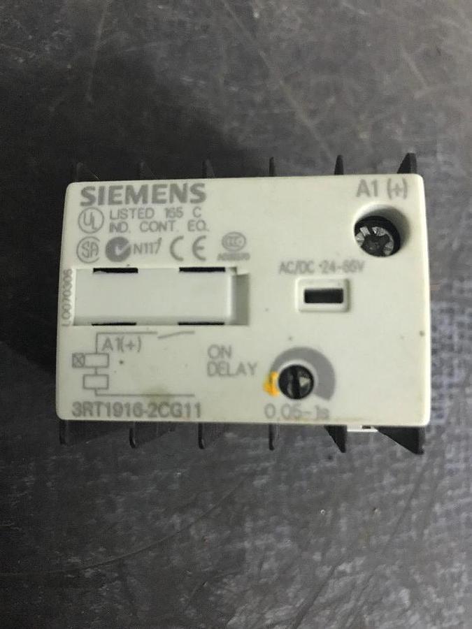 Used SIEMENS AUXILIARY TIMER-ON DELAY MODULE 3RT1916-2CG11 0.05-1 SECOND **WARRANTY**