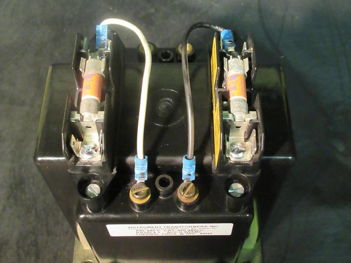 Used INSTRUMENT POTENTIAL TRANSFORMER 450-480CC RATIO 4:1 480 VAC 50/60 HZ 750 VA