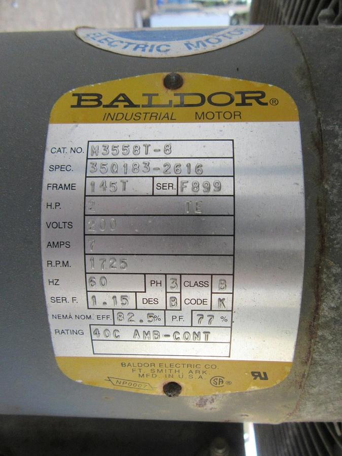 Used 2 HP MODINE REMOTE RADIATOR / FAN COIL SP08423 2.5"/2.5" IN/OUT 200/208 V 3 PH