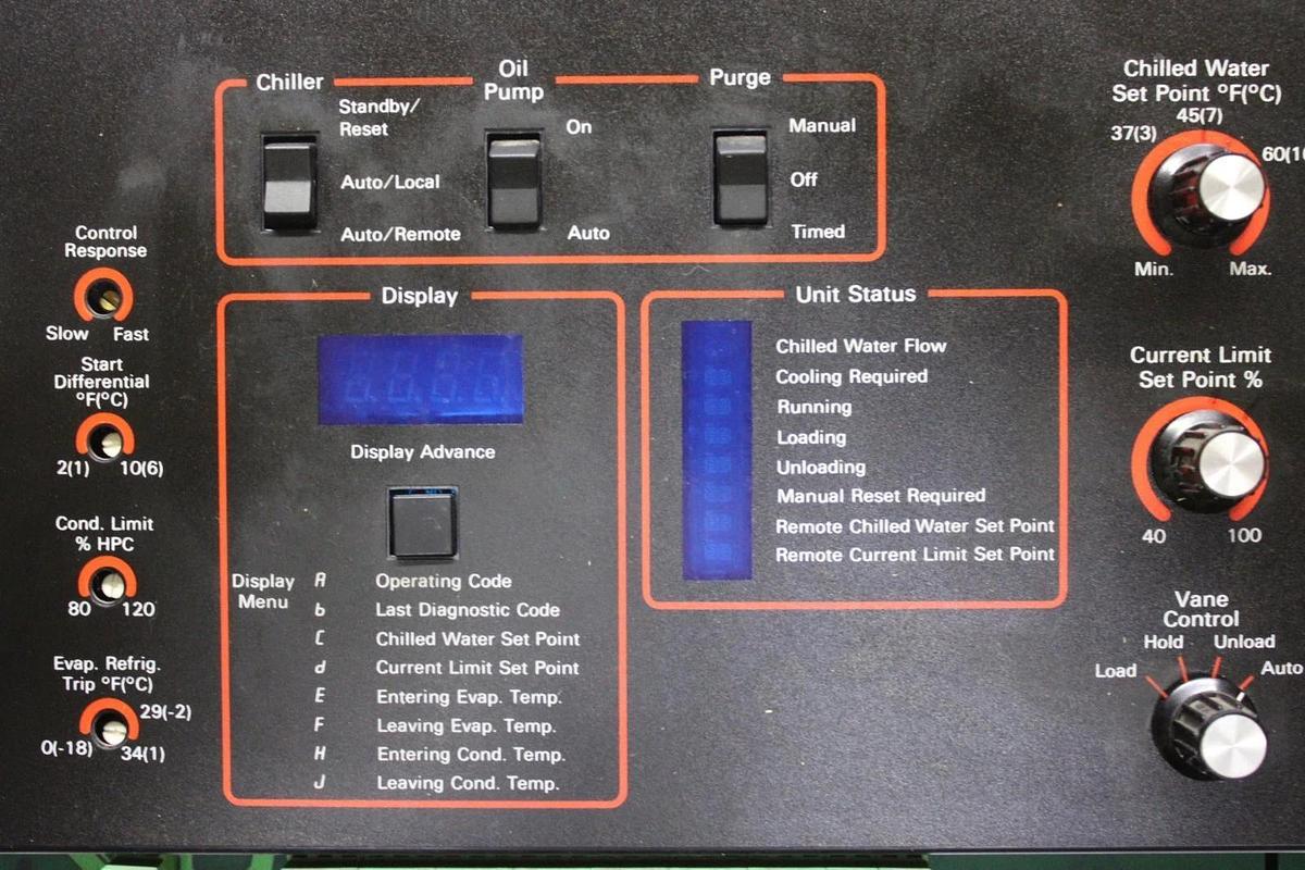 Used TRANE CHILLER CONTROL MODULE X13650345-06 W/ X13650344-02 & X13650343-01