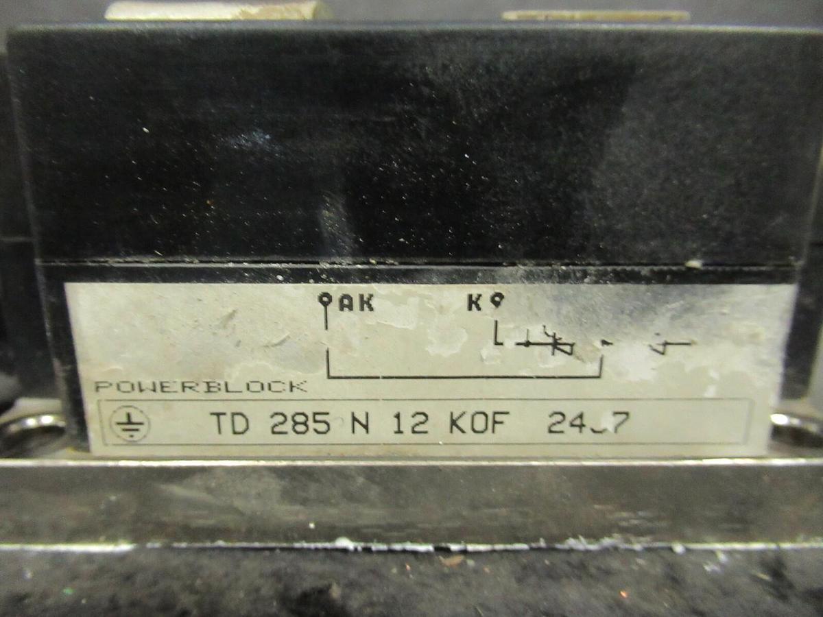 Used EUPEC POWERBLOCK TD 285 N 12 KOF 12J7 POWER MODULE TRANSISTOR TD285N12KOF12J7
