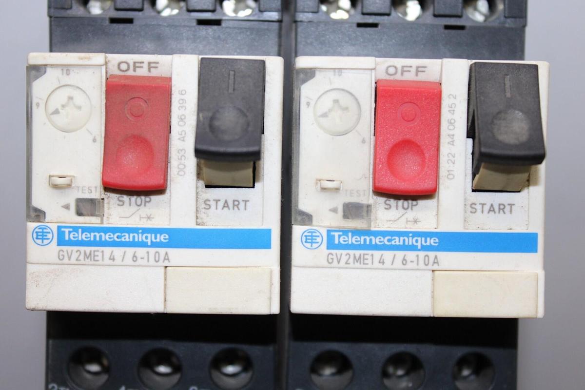 Used TELEMECANIQUE DELTA STARTER LC1D12 25 AMP 3-PHASE 600V 10HP W/ GV2ME14/6-10A