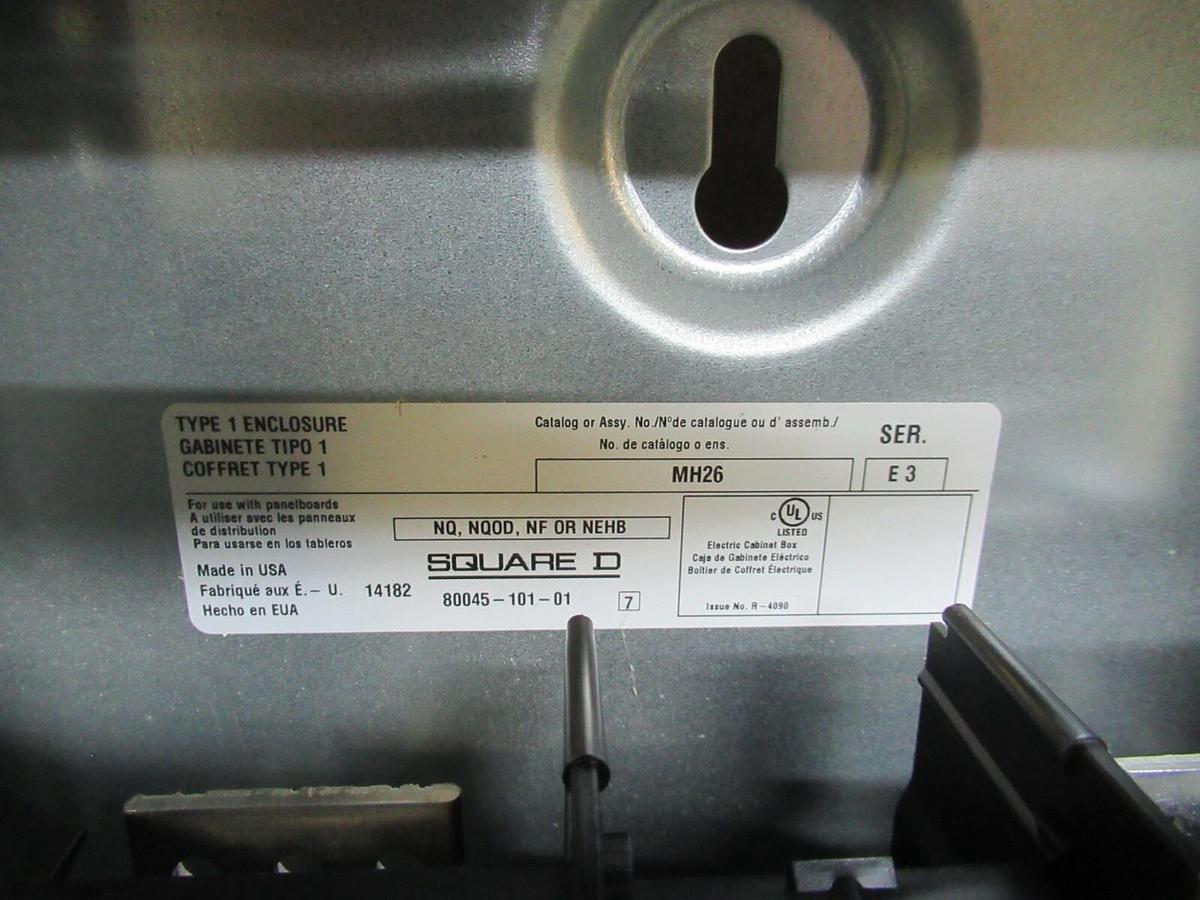 Used SQUARE D NQOD SERVICE PANEL NQ18L1 100 AMP 240 VAC SINGLE PHASE 3-WIRE