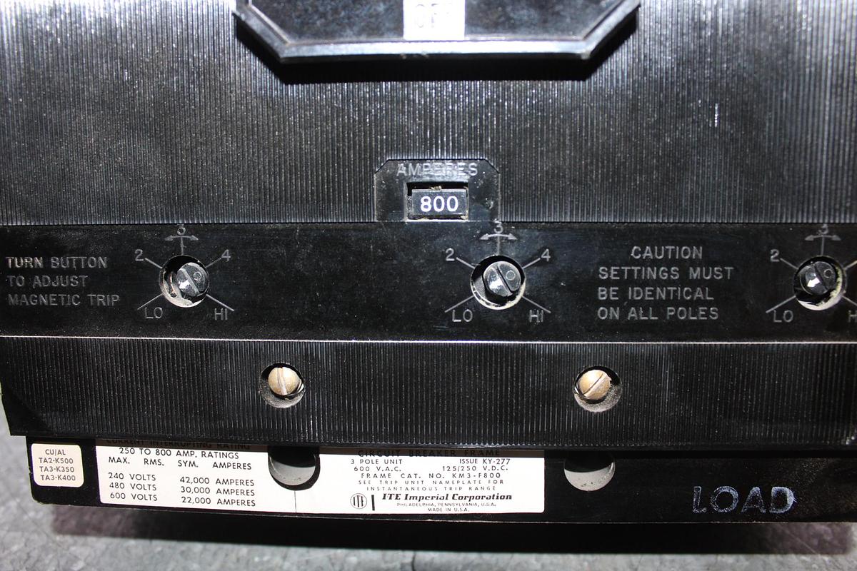 Used ITE CIRCUIT BREAKER JJ3-B250 250 AMP 600 VOLT 3-POLE