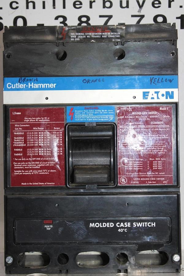 Used EATON MOLDED CASE SWITCH LS36060YE 600 AMP 600 VAC 3-POLE **WARRANTY**