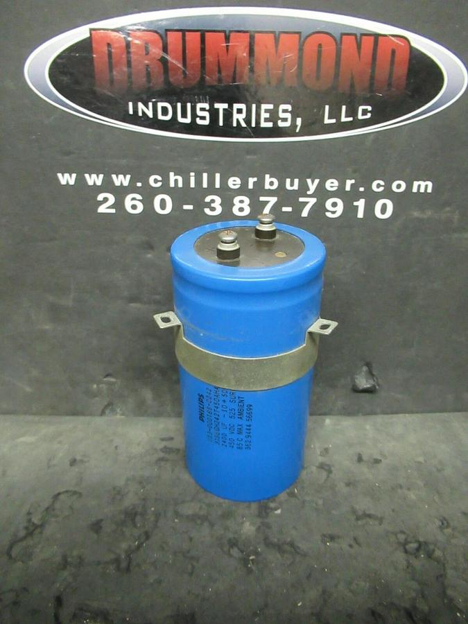 Used PHILLIPS 023-000188-0242 2400 uF 450 VDC CAPACITOR W/ BAND 3186GH242T450AHA