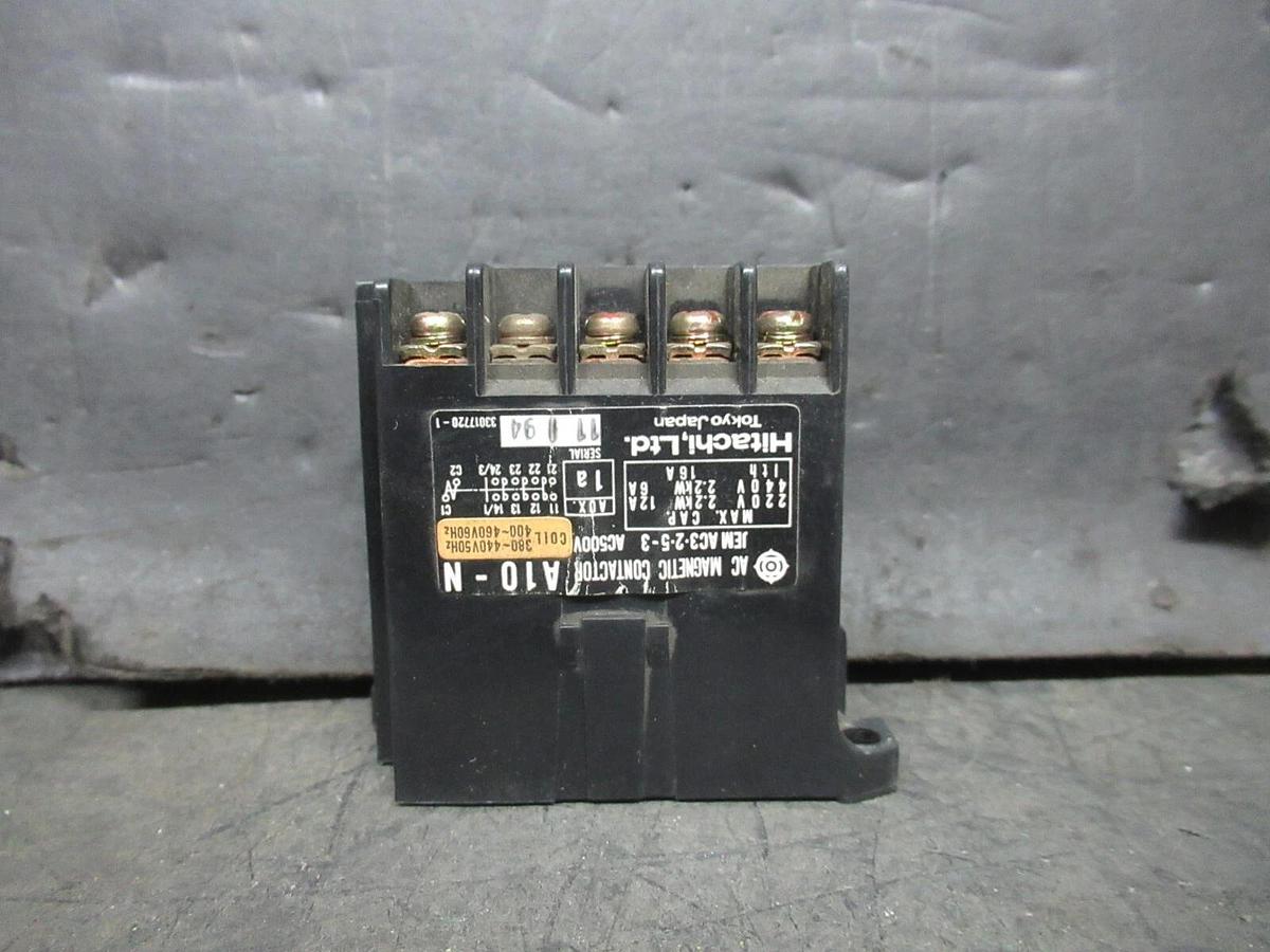 Used HITACHI MAGNETIC CONTACTOR A10-N 440 VOLT 2.2 KW 16 AMP 460 VOLT COIL