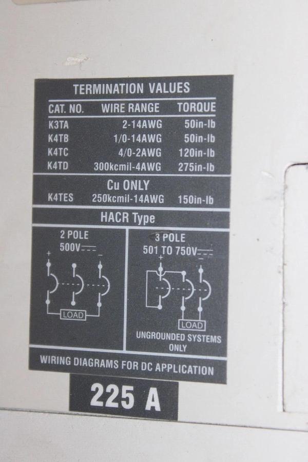 Used ABB MOLDED CASE SWITCH SACE S3 S3H 225 AMP 3-POLE 480 VOLT *WARRANTY*
