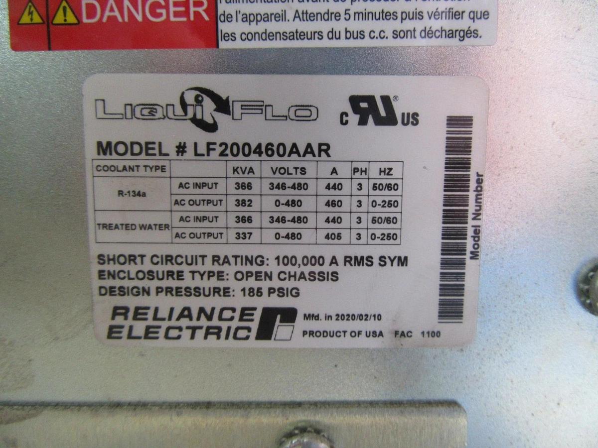 Used CARRIER RELIANCE LIQUIFLO LF200460AAR LIQUID COOLED DRIVE 366 KVA 440 AMPS