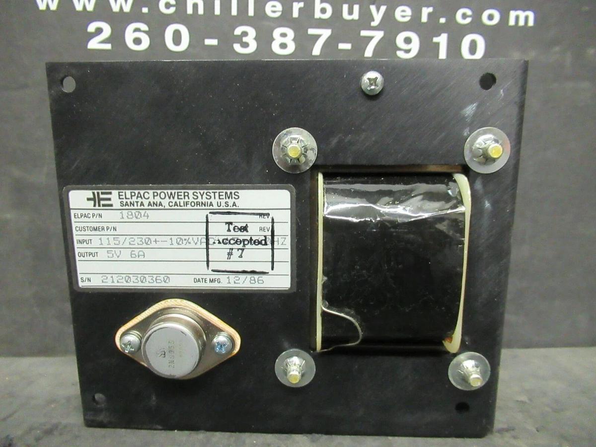Used ELPAC POWER SYSTEMS POWER SUPPLY P/N 1804 115/230 VAC INPUT 5 VDC @ 6 AMP