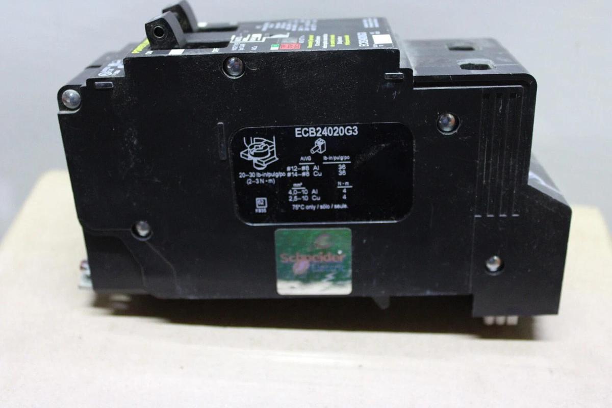 Used SQUARE D POWERLINK CIRCUIT BREAKER ECB24020G3 20 AMP 480/277 VAC 2-POLE