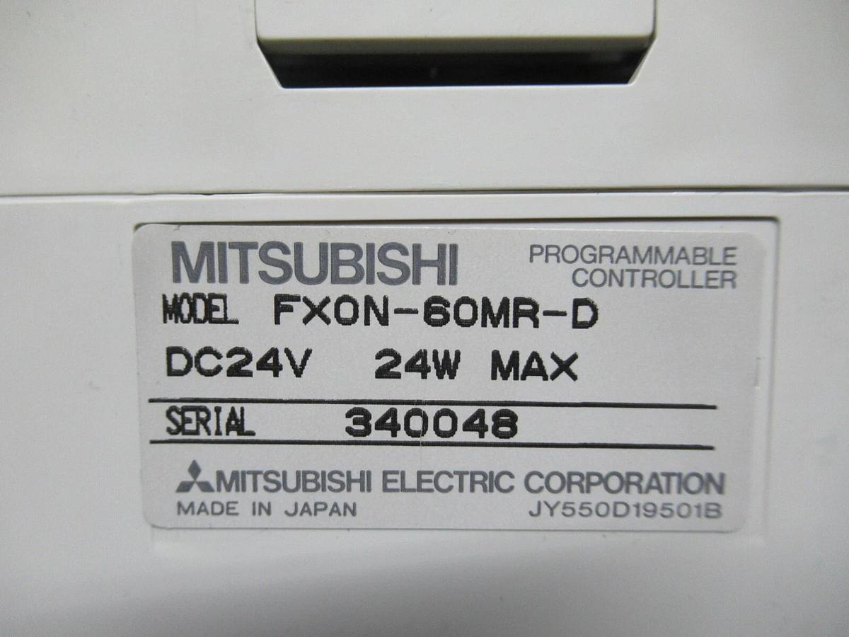 Used MITSUBISHI PROGRAMMABLE CONTROLLER FXON-60MR-D 24 VDC 24 WATT FX0N-60MR-D