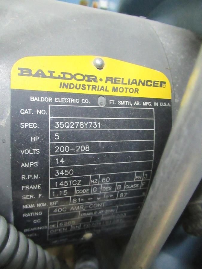 Used GORDON-PIATT NATURAL GAS BURNER TS10.2-G-50 3448 MBH 208 VOLT 14 AMP AR710049