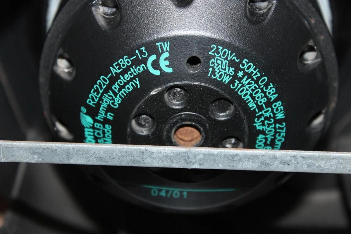 Used EBM ENCLOSED FAN R2E220-AE86-13 M2E086-DF 230 VAC 85 WATT 2750 RPM SINGLE-PHASE