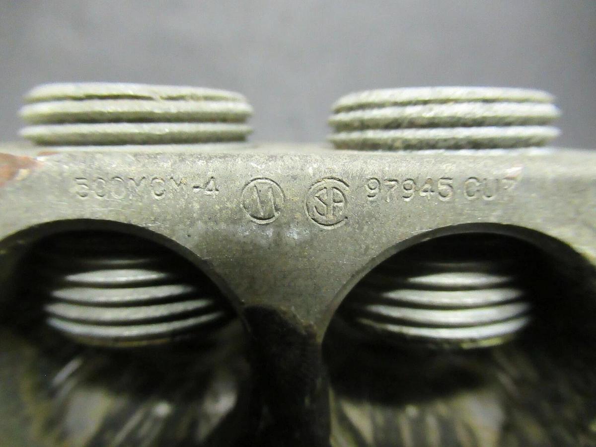 Used (3) MARATHON 97945 MECHANICAL DISTRIBUTION WIRE CONNECTOR LUG TAP 500MCM - #14