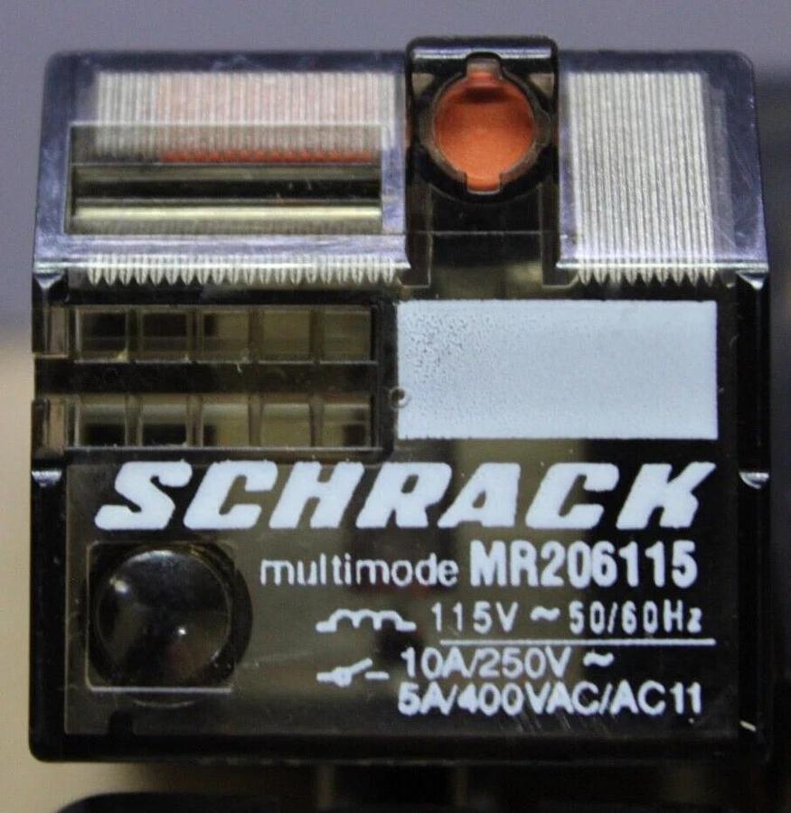 Used LOT OF 3 SCHRACK RELAY MR206115 115/240 VAC 10 AMP 50/60 HZ *WARRANTY*
