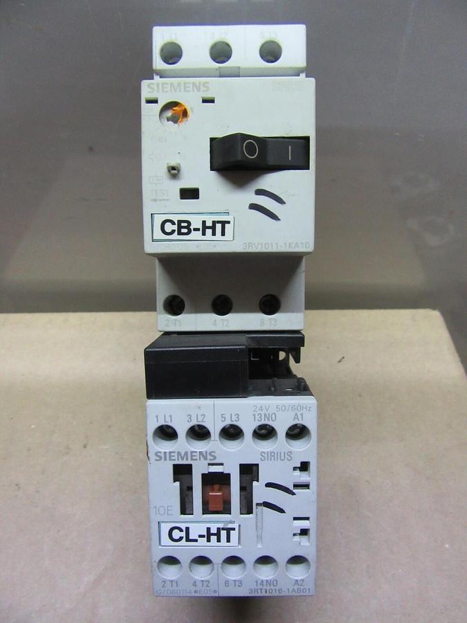 Used SIEMENS STARTER 3RT1016-1AB01 W/ 3RV1011-1KA10 600 VOLT 5 HP 20 AMP **WARRANTY**