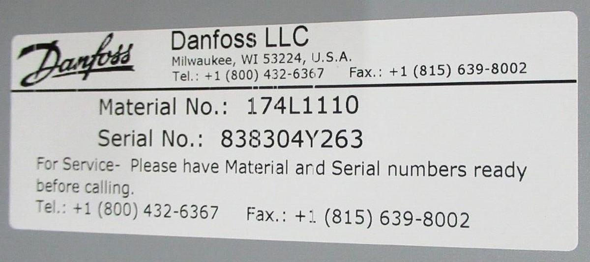 Used DANFOSS VERTICAL VFD 174L1110 VLT HVAC DRIVE 200 VAC @ 16.7 AMP 5 HP 3-PHASE