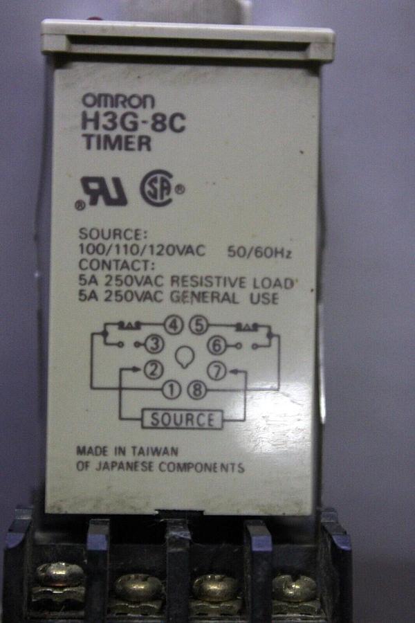 Used LOT OF 3 OMRON TIMER RELAY H3G-8C 0-30 SECOND 120 VAC 5 AMP *WARRANTY*