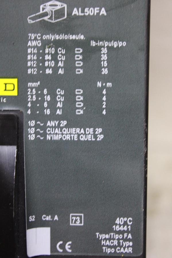 Used SQUARE D I-LINE CIRCUIT BREAKER FA34030 30 AMP 480 VOLT 3-POLE SERIES 2
