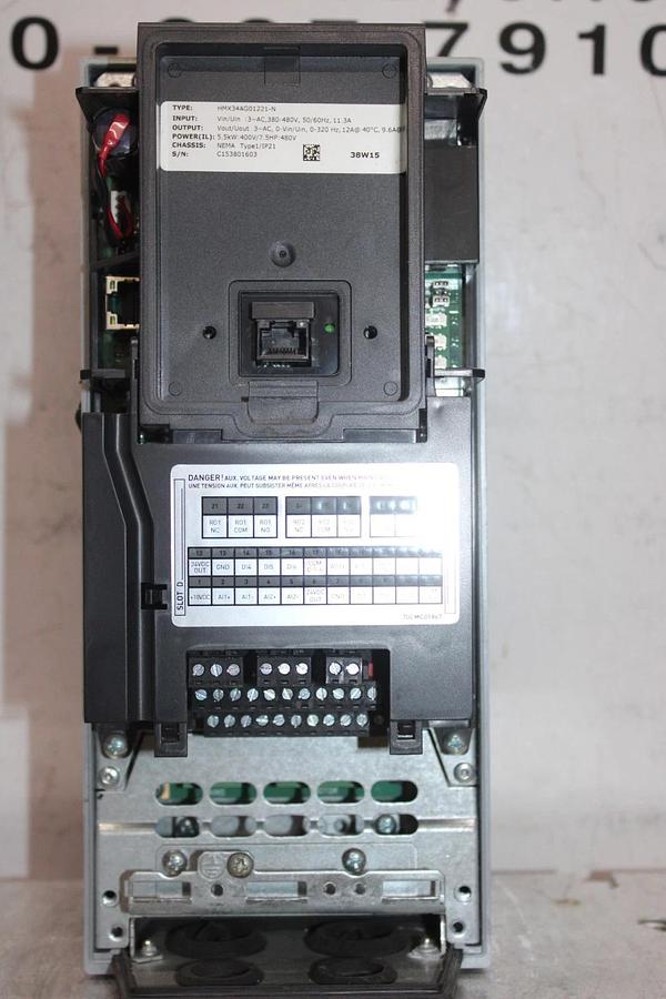 Used EATON H-MAX VARIABLE FREQUENCY DRIVE HMX34AG01221-N NEMA 1 5.5 KW 7.5 HP
