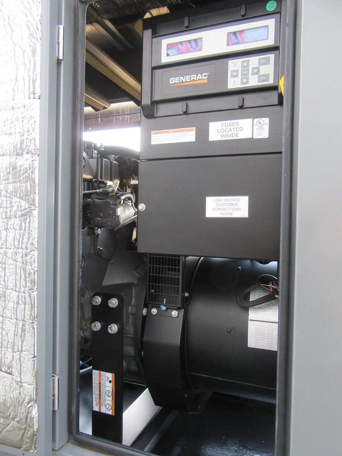 Used 48 KW DIESEL GENERATOR GENERAC 120/240 V FPT 346 HRS SOUND ENCLOSED VIDEO 50 KW