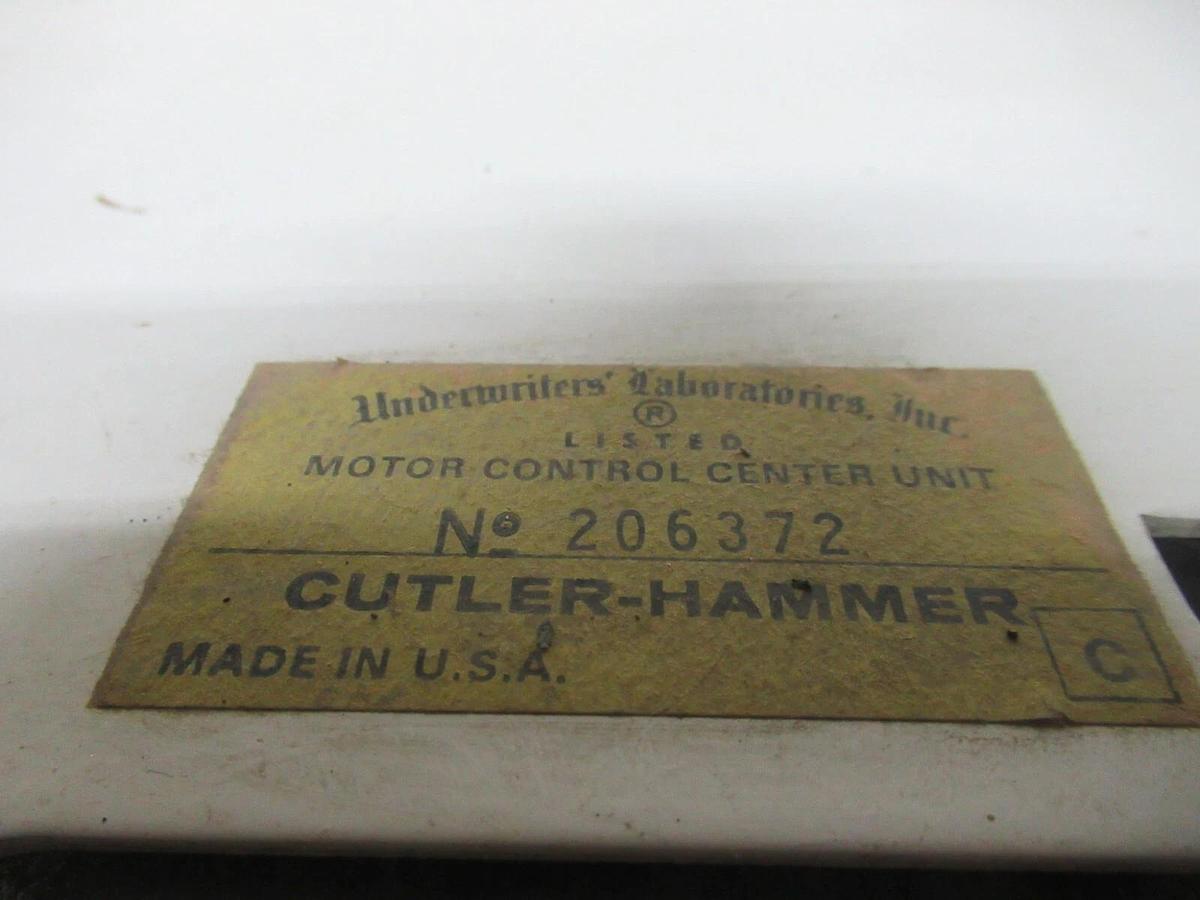 Used CUTLER HAMMER MOTOR CONTROL BUCKET 17" CHASIS 600 V NO BREAKER / STARTER W/ DOOR